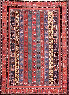 Gabbeh Multicolor Hand Knotted 7'0" X 9'6"  Area Rug 254-30027