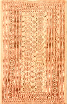 Pakistani Bhadohi Brown Rectangle 5x7 ft Wool Carpet 30030