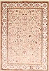 Kashan Beige Hand Knotted 66 X 92 Area Rug 254-30032 Thumb 0