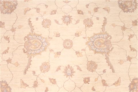 Pishavar Beige Oval Hand Knotted 68 X 102 Area Rug 254-30041 Image 2