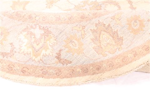 Pishavar Beige Oval Hand Knotted 68 X 102 Area Rug 254-30041 Image 7