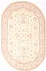 Pishavar Beige Oval Hand Knotted 68 X 102 Area Rug 254-30041 Thumb 0