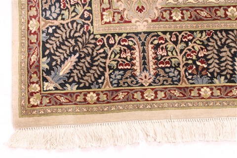 Tabriz Black Hand Knotted 63 X 97 Area Rug 254-30050 Image 1