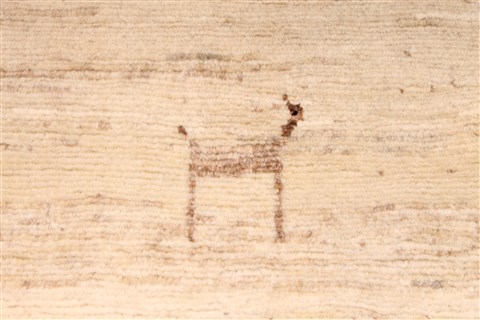Gabbeh Beige Hand Knotted 35 X 49 Area Rug 254-30057 Image 2