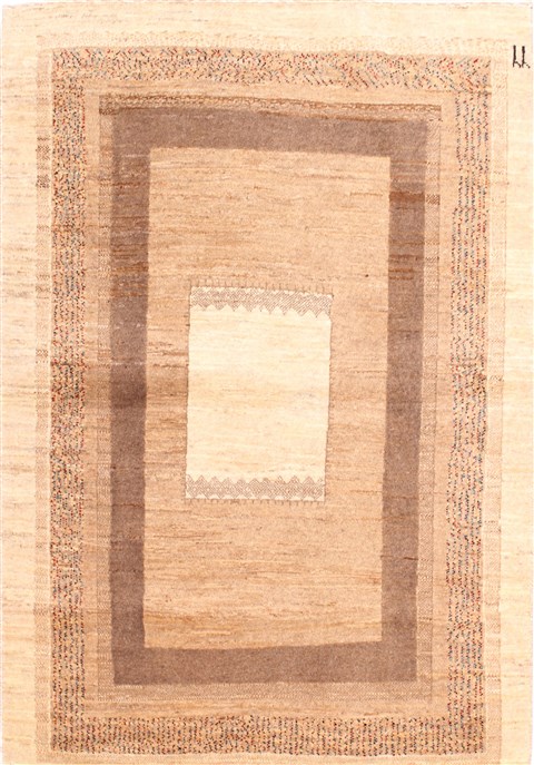 Gabbeh Beige Hand Knotted 23 X 49 Area Rug 254-30059 Image 0