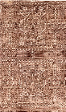 Modern Beige Hand Knotted 3'0" X 5'1"  Area Rug 254-30061