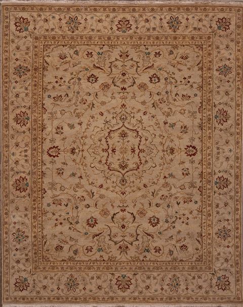 Chobi Beige Hand Knotted 80 X 101 Area Rug 301-30067 Image 0