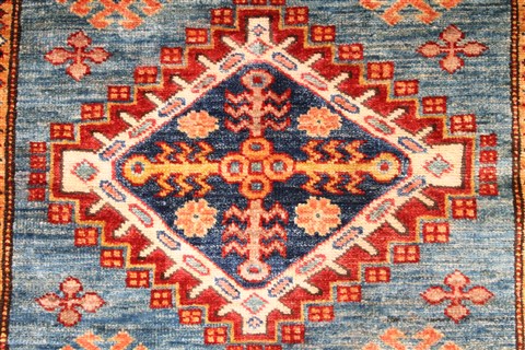 Kazak Beige Hand Knotted 34 X 410 Area Rug 254-30075 Image 2