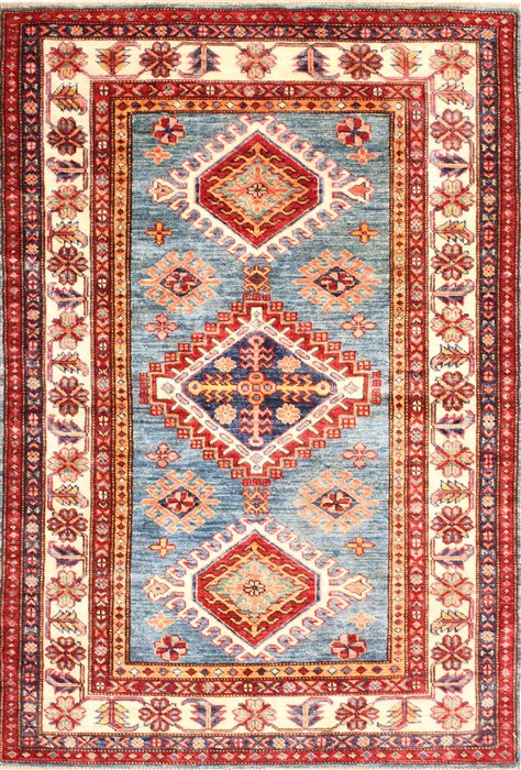 Kazak Beige Hand Knotted 34 X 410 Area Rug 254-30075 Image 0