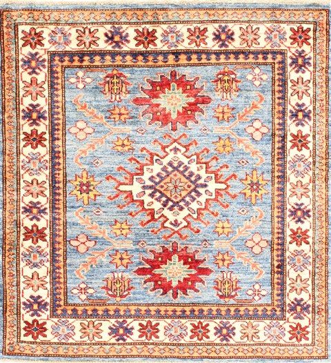 Kazak Beige Square Hand Knotted 30 X 30 Area Rug 254-30076 Image 0