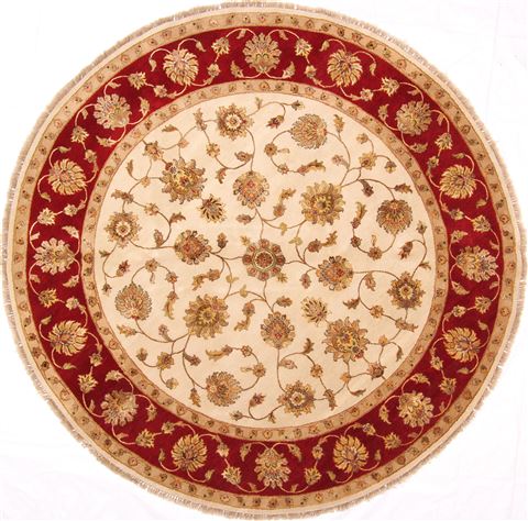 Kashmar Beige Round Hand Knotted 710 X 80 Area Rug 254-30081 Image 0