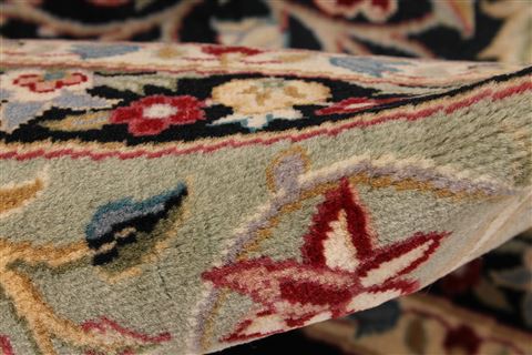 Tabriz Green Round Hand Knotted 82 X 82 Area Rug 254-30082 Image 8