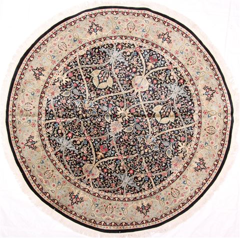 Tabriz Green Round Hand Knotted 82 X 82 Area Rug 254-30082 Image 0