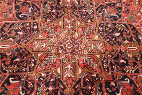 Heriz Blue Hand Knotted 102 X 134 Area Rug 254-30087 Image 2