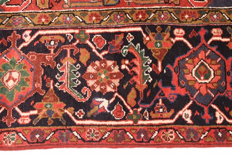 Heriz Blue Hand Knotted 102 X 134 Area Rug 254-30087 Image 3
