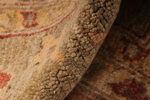 Pishavar Beige Hand Knotted 116 X 146 Area Rug 254-30088 Image 10
