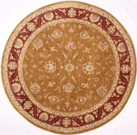 Mahal Beige Round Hand Knotted 118 X 1110 Area Rug 254-30089 Image 0