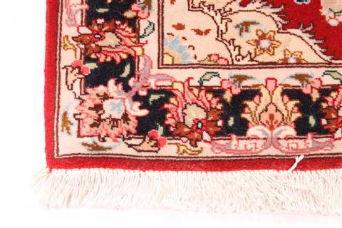 Tabriz Beige Runner Hand Knotted 27 X 100 Area Rug 254-30090 Image 1