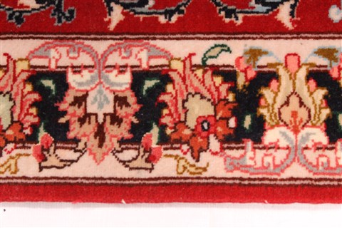 Tabriz Beige Runner Hand Knotted 27 X 100 Area Rug 254-30090 Image 3