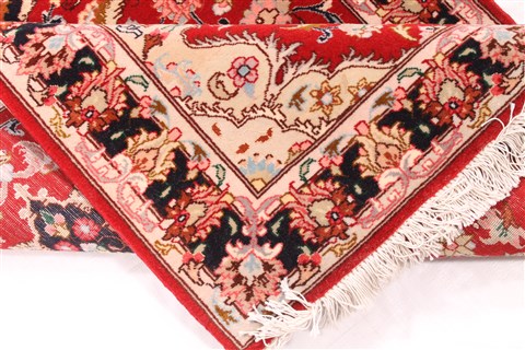Tabriz Beige Runner Hand Knotted 27 X 100 Area Rug 254-30090 Image 7