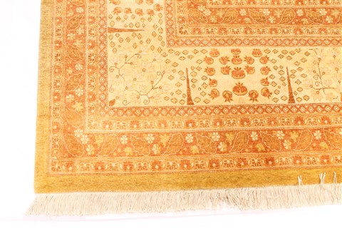 Agra Brown Hand Knotted 82 X 104 Area Rug 254-30094 Image 1