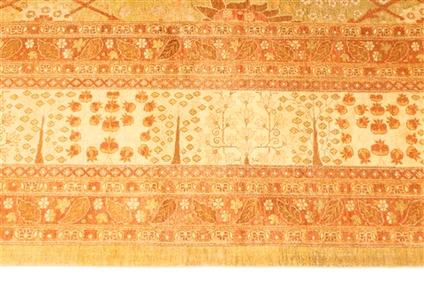 Agra Brown Hand Knotted 82 X 104 Area Rug 254-30094 Image 3