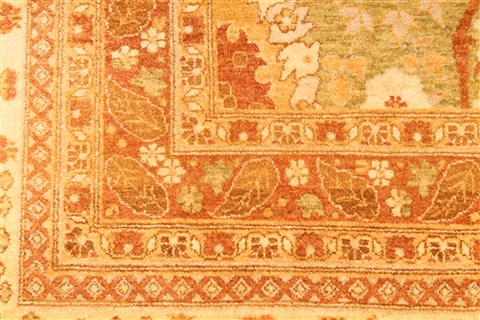 Agra Brown Hand Knotted 82 X 104 Area Rug 254-30094 Image 4