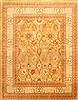 Agra Brown Hand Knotted 82 X 104 Area Rug 254-30094 Thumb 0