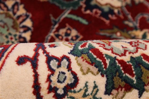Tabriz Beige Hand Knotted 71 X 101 Area Rug 254-30099 Image 11