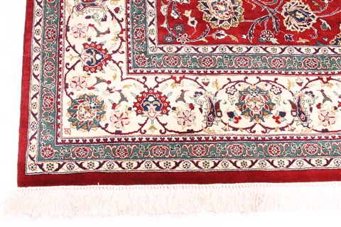 Tabriz Beige Hand Knotted 71 X 101 Area Rug 254-30099 Image 1