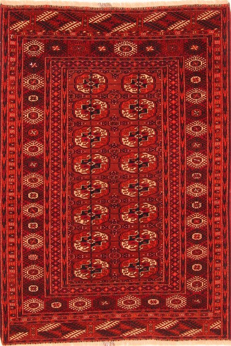 Bokhara Red Hand Knotted 35 X 411 Area Rug 253-30101 Image 0