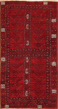 Kunduz Red Hand Knotted 3'9" X 7'0"  Area Rug 100-30105