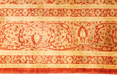Tabriz Beige Hand Knotted 81 X 102 Area Rug 254-30107 Image 3