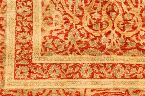 Tabriz Beige Hand Knotted 81 X 102 Area Rug 254-30107 Image 4