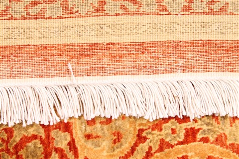 Tabriz Beige Hand Knotted 81 X 102 Area Rug 254-30107 Image 6