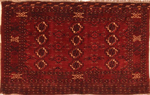 Turkman Red Hand Knotted 33 X 52 Area Rug 253-30117 Image 0