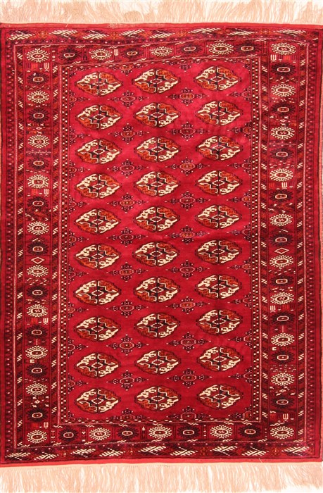 Bokhara Red Hand Knotted 40 X 55 Area Rug 253-30119 Image 0