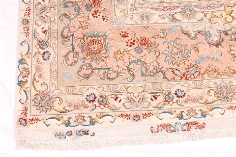 Tabriz Beige Hand Knotted 116 X 173 Area Rug 254-30136 Image 1