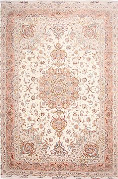 Tabriz Beige Hand Knotted 11'6" X 17'3"  Area Rug 254-30136