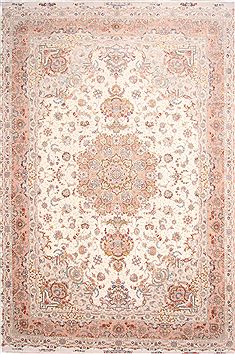Tabriz Beige Hand Knotted 11'6" X 17'3"  Area Rug 254-30136