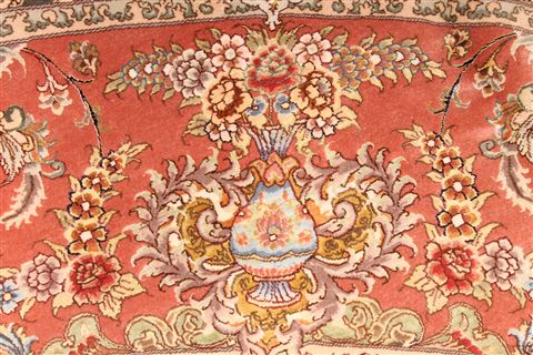Tabriz Beige Round Hand Knotted 113 X 113 Area Rug 254-30145 Image 8