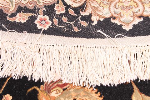 Tabriz Beige Round Hand Knotted 113 X 113 Area Rug 254-30145 Image 3