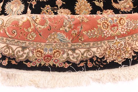 Tabriz Beige Round Hand Knotted 113 X 113 Area Rug 254-30145 Image 2