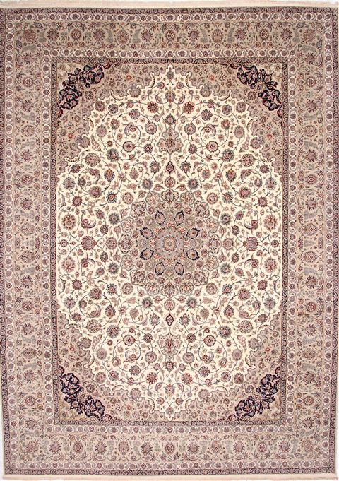 Isfahan Beige Hand Knotted 1111 X 167 Area Rug 254-30147 Image 0