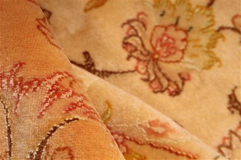 Tabriz Beige Round Hand Knotted 113 X 113 Area Rug 254-30148 Image 12