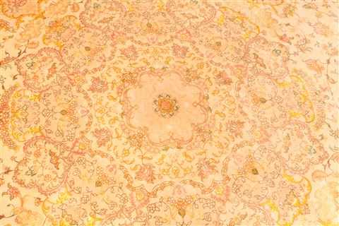 Tabriz Beige Round Hand Knotted 113 X 113 Area Rug 254-30148 Image 3