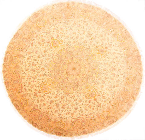 Tabriz Beige Round Hand Knotted 113 X 113 Area Rug 254-30148 Image 0