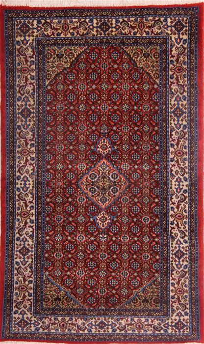 Mashad Red Hand Knotted 29 X 47 Area Rug 400-30149 Image 0