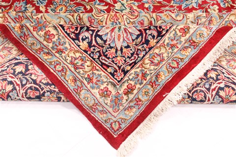 Kerman Red Hand Knotted 114 X 154 Area Rug 254-30154 Image 11