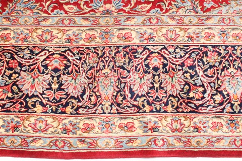 Kerman Red Hand Knotted 114 X 154 Area Rug 254-30154 Image 3